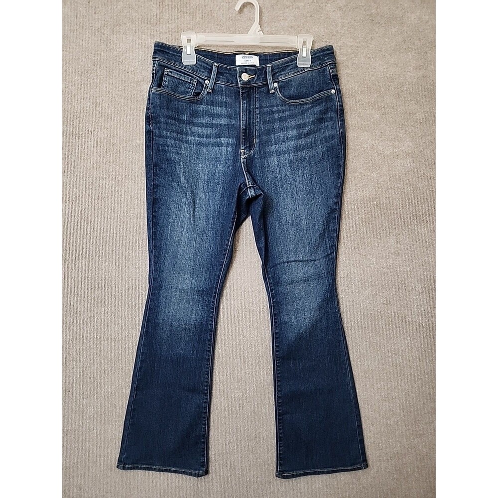 Denizen Levis Mid Rise Totally Shaping Bootcut Jeans Women 12 Short Blue Stretch